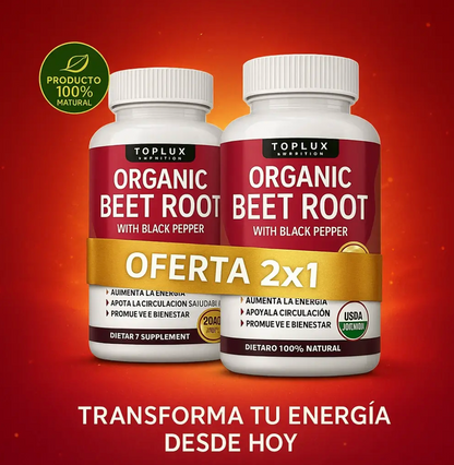 2x1 Organic Beet Root - Aumenta la energia natural